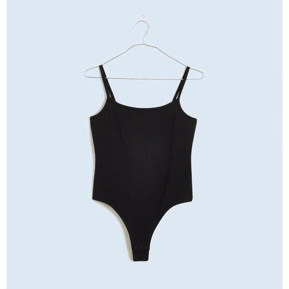 Madewell Tank Thong Bodysuit in true black size medium NWT - Picture 5 of 13